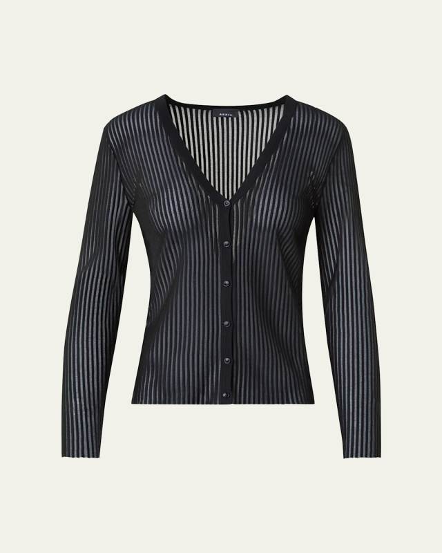 Semi-Transparent Lined Knit Cardigan